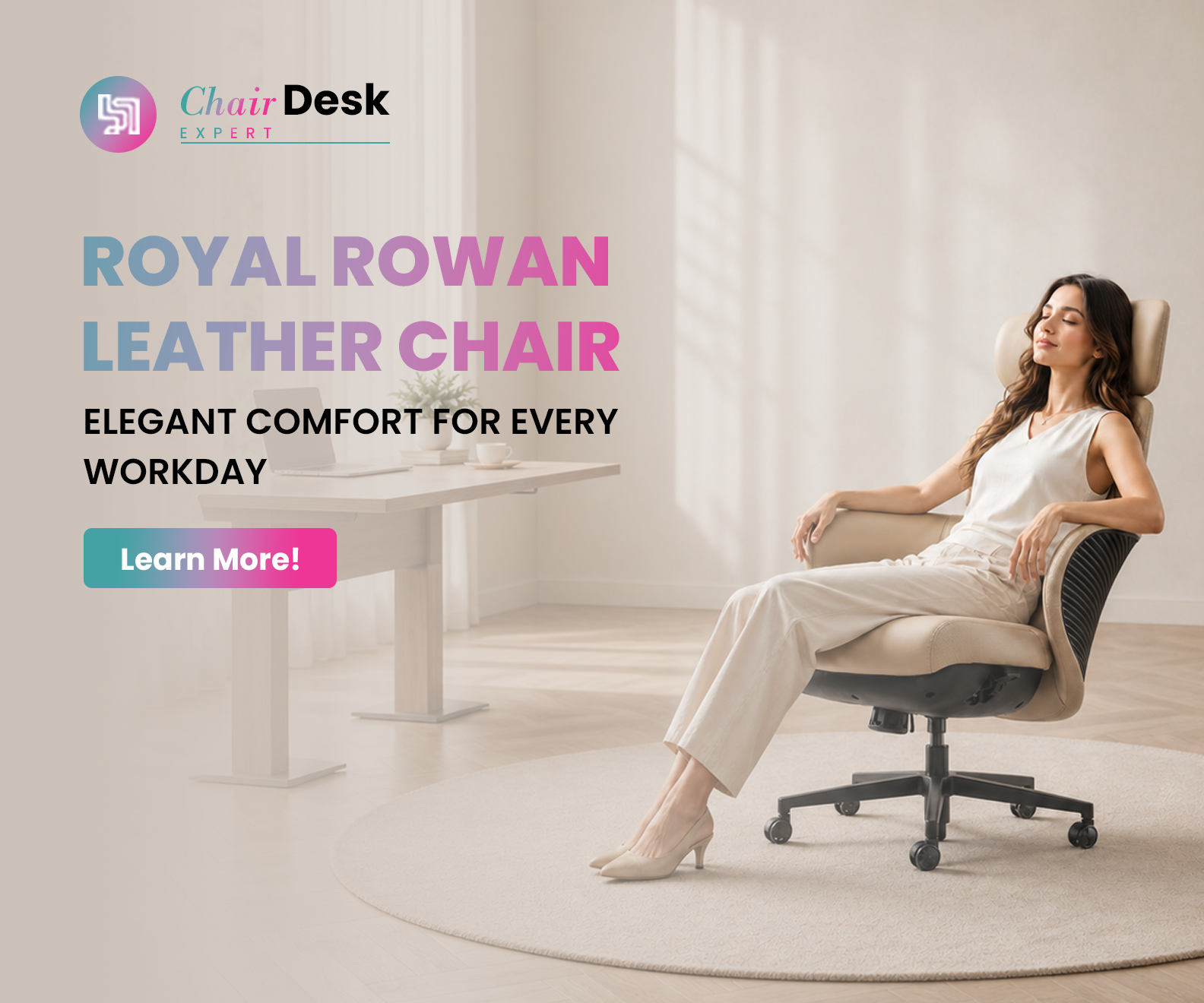 EUREKA ERGONOMIC Royal Rowan Leather Desk Chair