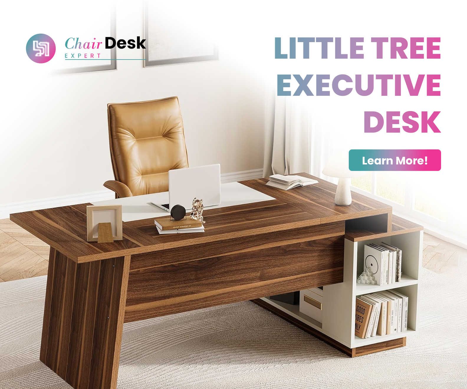 LITTLE TREE 70.5-Inch Executive Desk