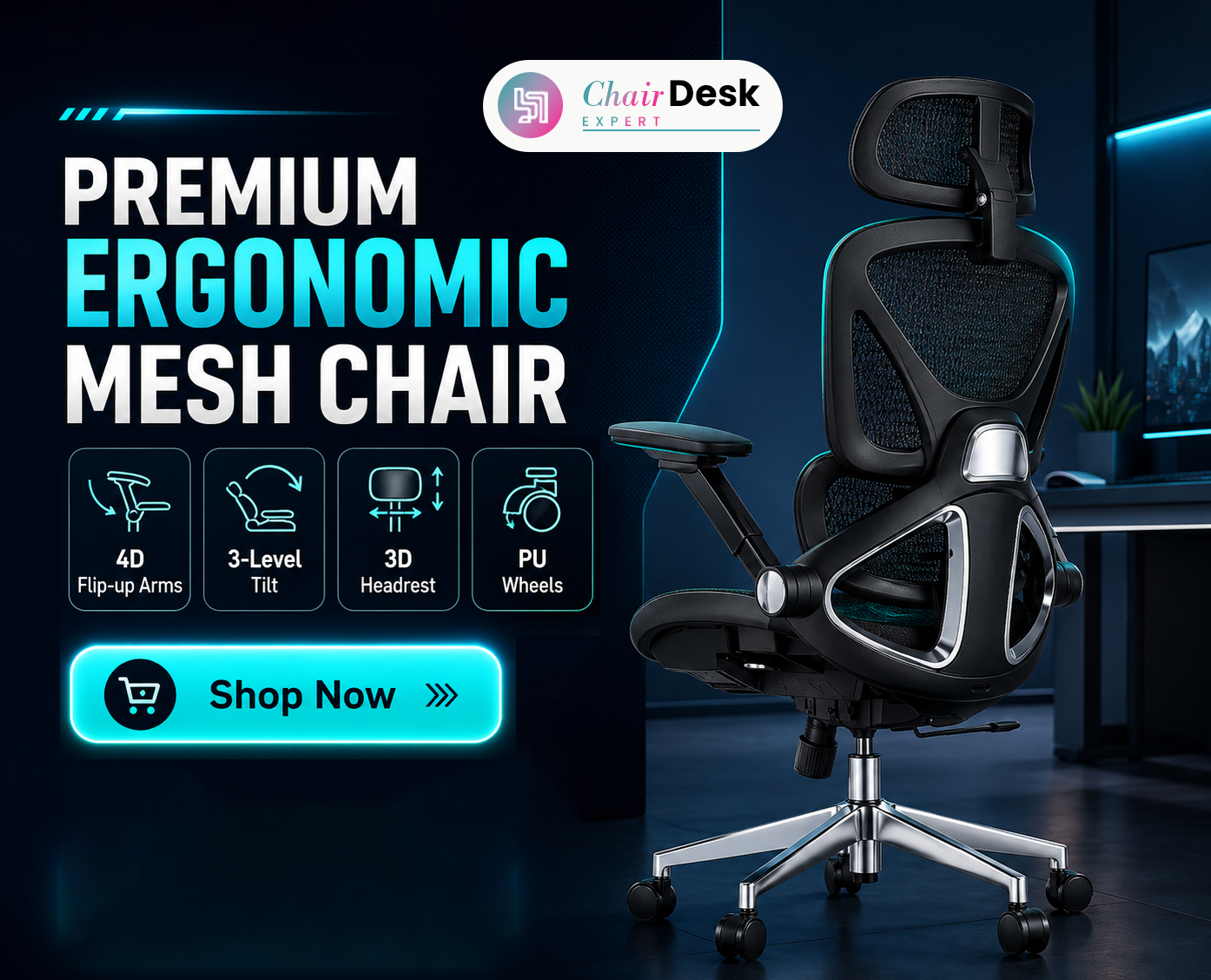 CAPOT Ergonomic Mesh Office Chair