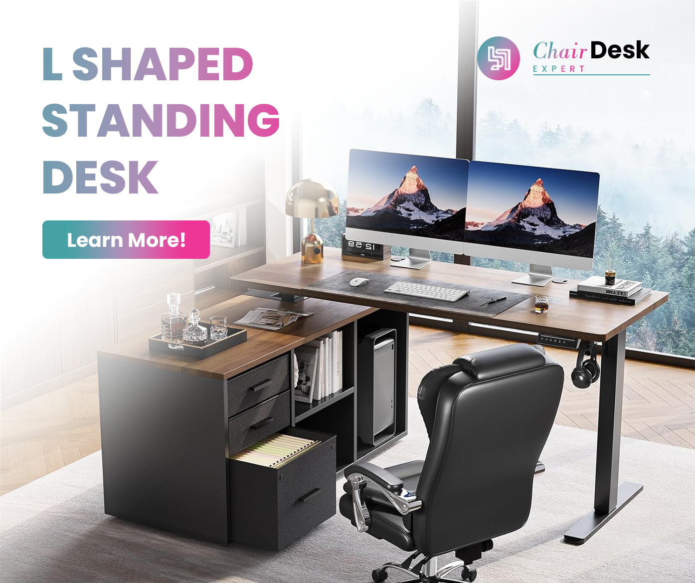 HUANUO L Shaped Standing Desk