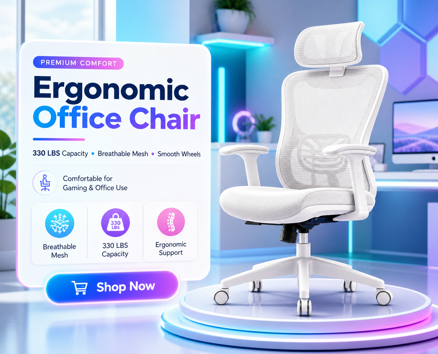 TRALT Office Chair Ergonomic Desk Chair