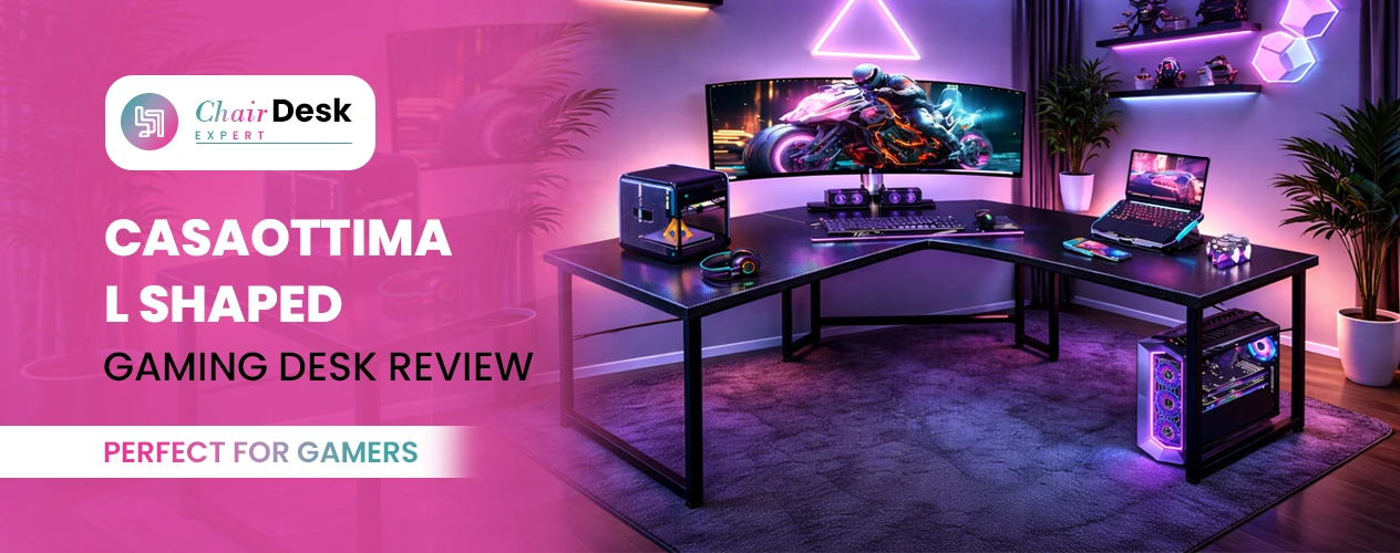 Casaottima L-Shaped Gaming Desk Review |Perfect for Gamers