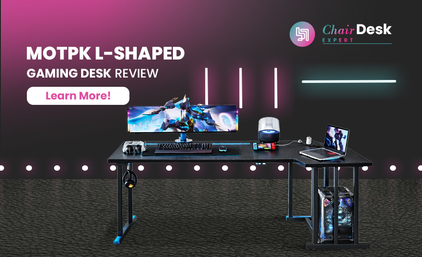 MOTPK L-Shaped Gaming Desk Review| Setup with Style