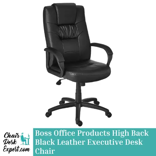 Boss Office Products High Back Black Leather Executive Desk Chair