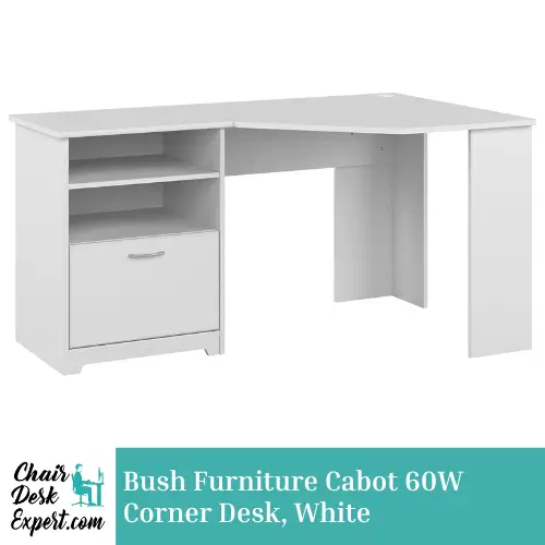 Bush Furniture Cabot 60W Corner Desk, White