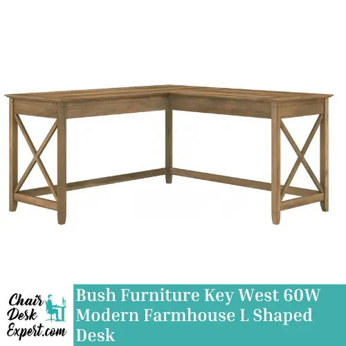 Bush Furniture Key West 60W Modern Farmhouse L Shaped Desk